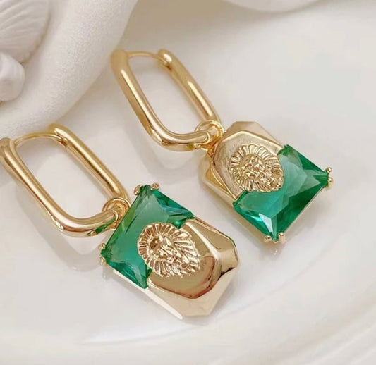 Green Lion Earrings - Suite Ta Bu by Akidah